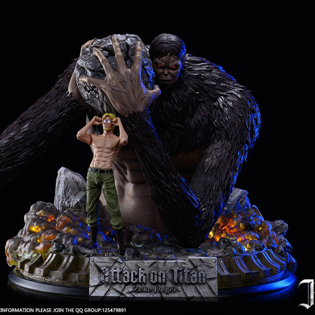 [Warehouse in Stock] JR Studio - Statue - Attack on Titan - Zeke Jaeger & Beast titan with LED