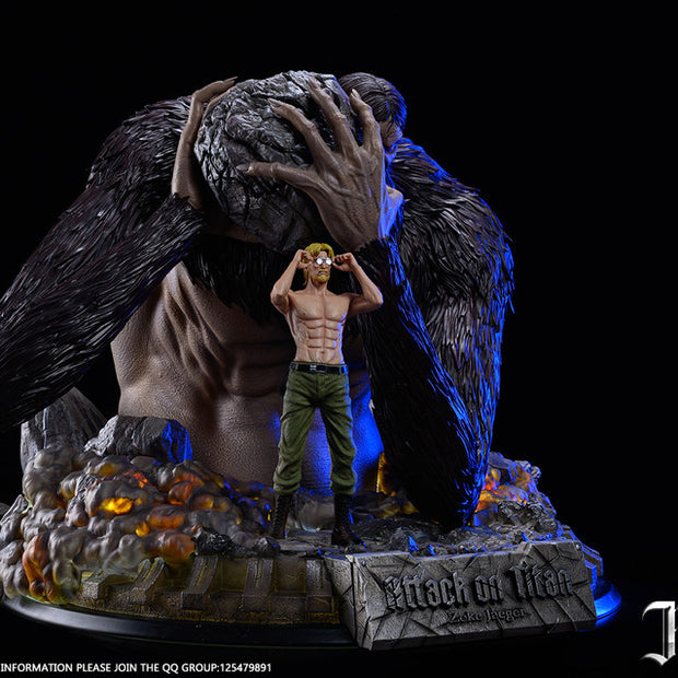 [Warehouse in Stock] JR Studio - Statue - Attack on Titan - Zeke Jaeger & Beast titan with LED