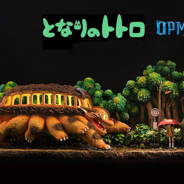 [Warehouse in Stock] Bundle 2-in-1 Ver. - OPM Studio - Statue - Hayao Miyazaki Desktop Little Scene Series 004 Totoro Bus Stop with LED - My Neighbor Totoro