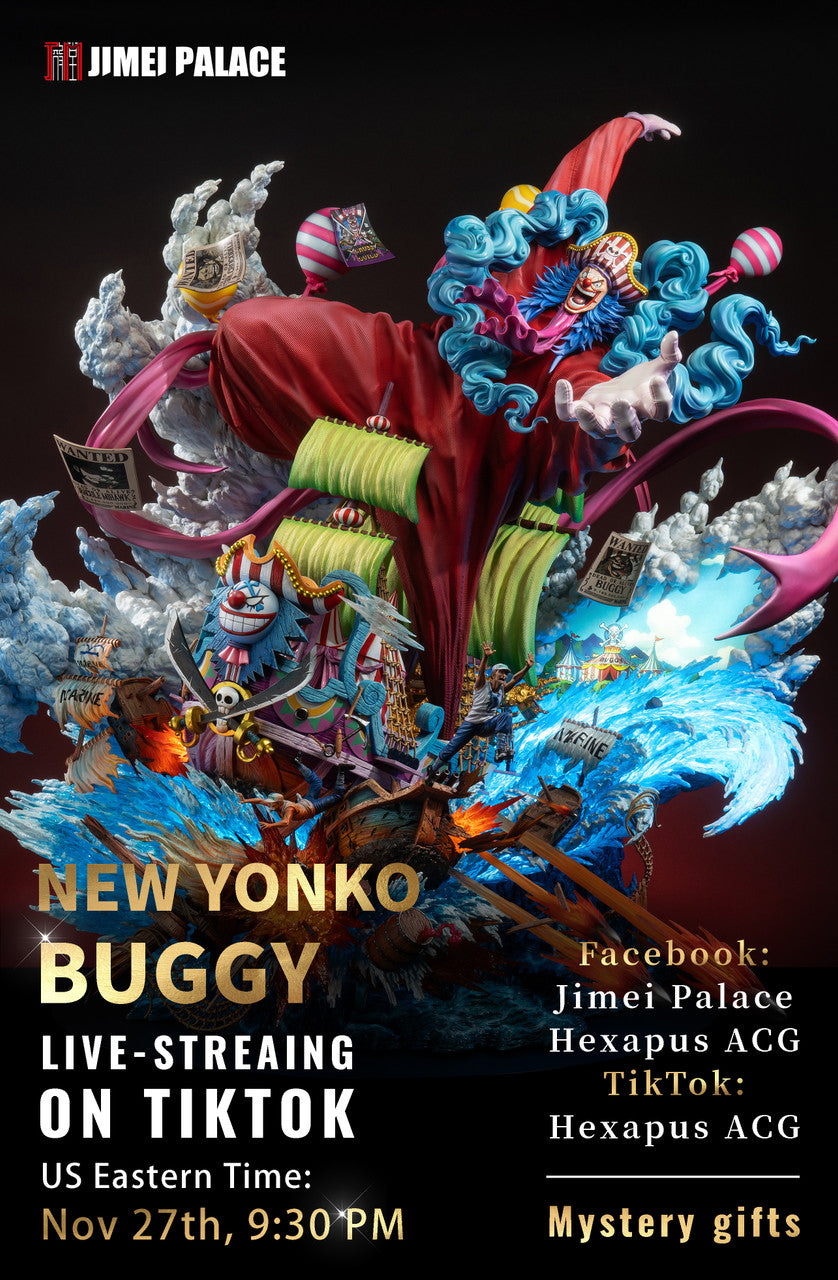 [Pre-Order] Jimei Palace - Statue - ONE PIECE New Yonko BUGGY Limited Edition Statue (Licensed)