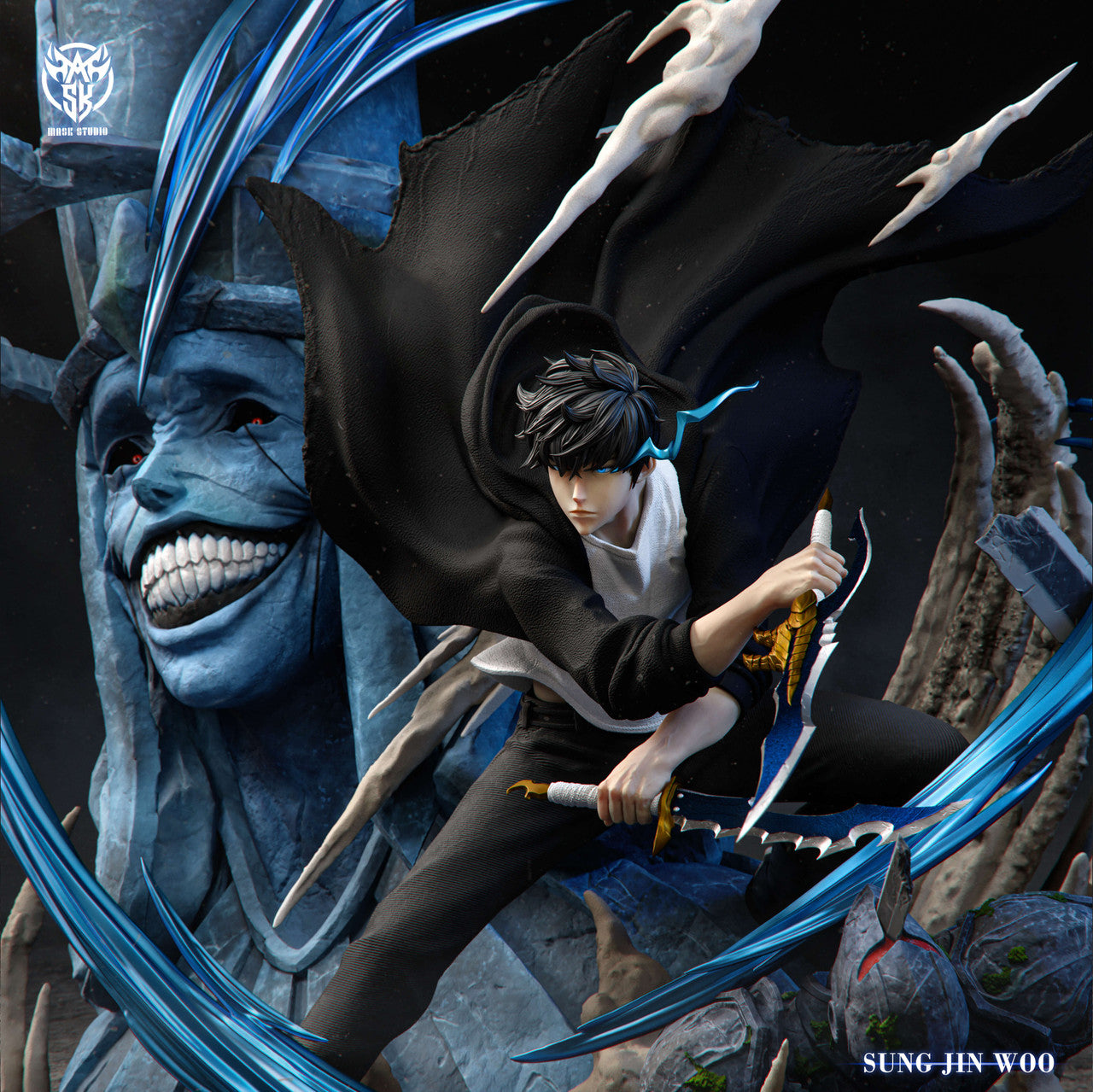 [Pre-Order] Mask Studio - Statue - Sung Jin Woo VS Statue of God Solo Leveling