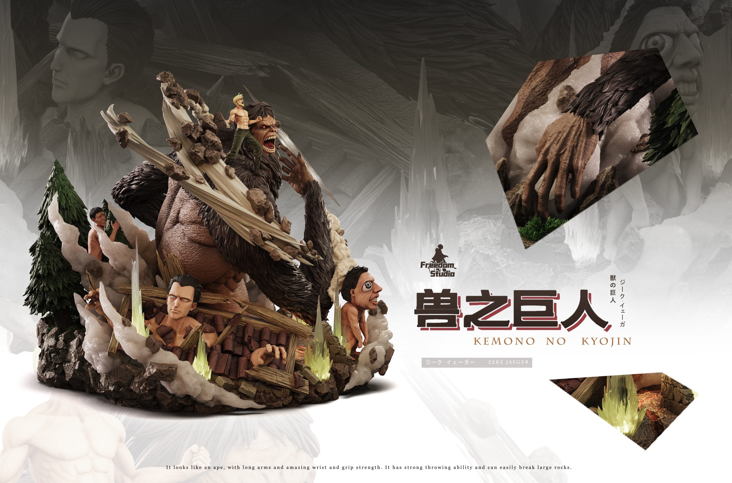 [Pre-Order Closed] Freedom Studio - Statue - Attack on Titan - 016 Zeke Yeager & Beast Titan