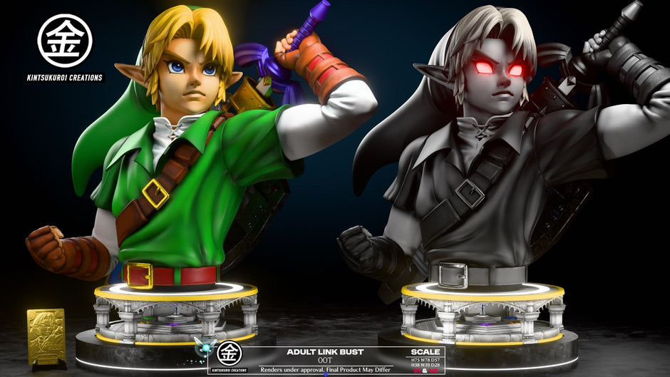 [Pre-Order] Kintsukuroi creations Studio - Statue - The Legend of Zelda - OOT ADULT LINK and OOT DARK LINK BUSTS