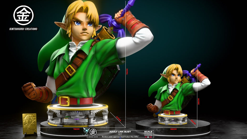 [Pre-Order] Kintsukuroi creations Studio - Statue - The Legend of Zelda - OOT ADULT LINK and OOT DARK LINK BUSTS