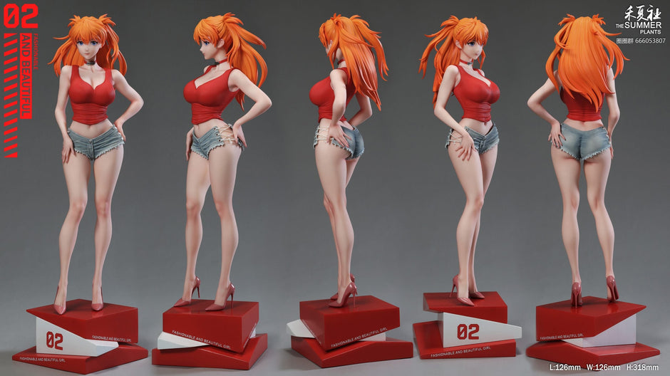 [Warehouse in Stock] THE SUMMER PLANTS Studio - Statue - Neon Genesis Evangelion - Summer Girlfriend Series Campus Belle Asuka