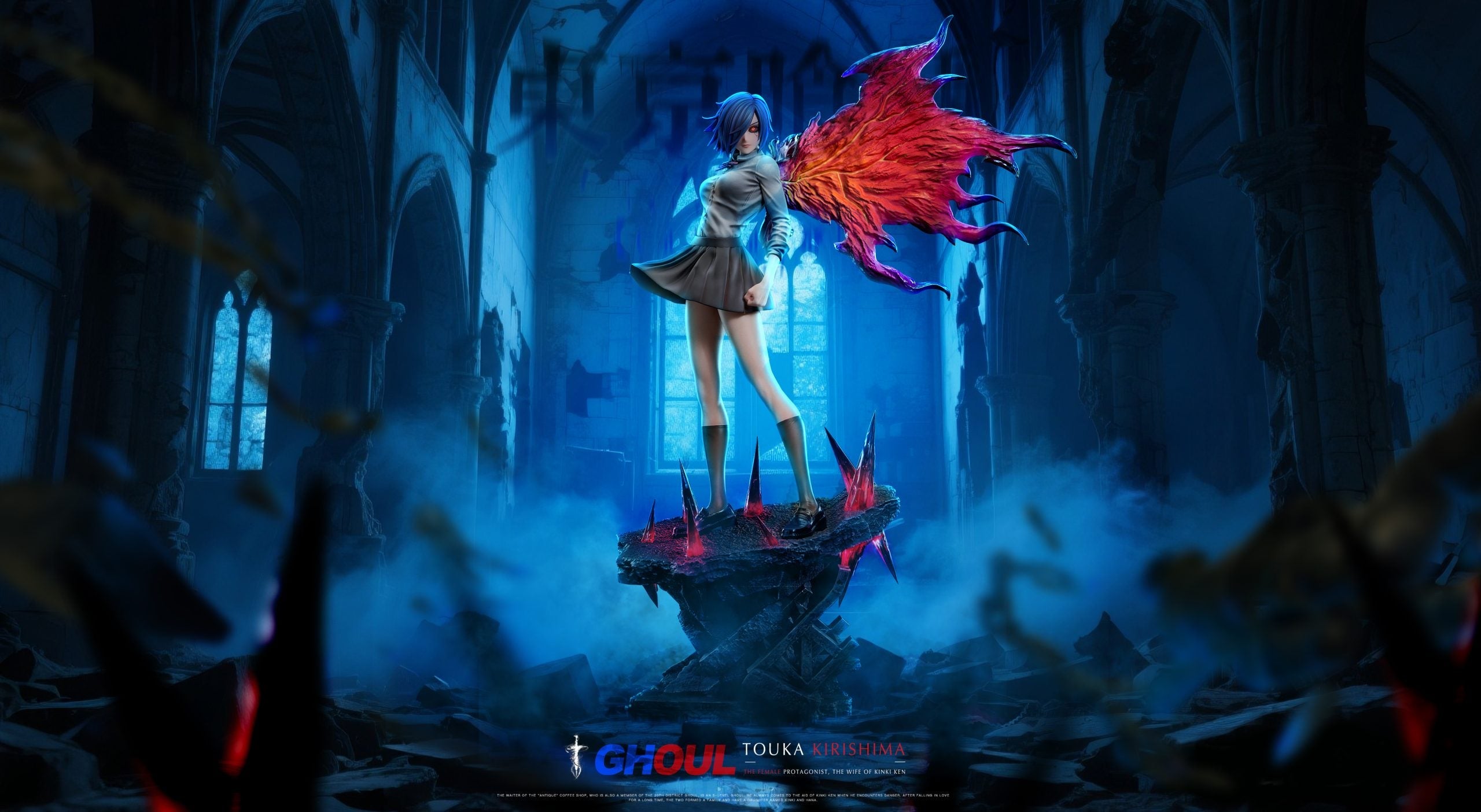 [Warehouse in Stock] Damocles Studio - Statue - Tokyo Ghoul  - Kirishima Touka