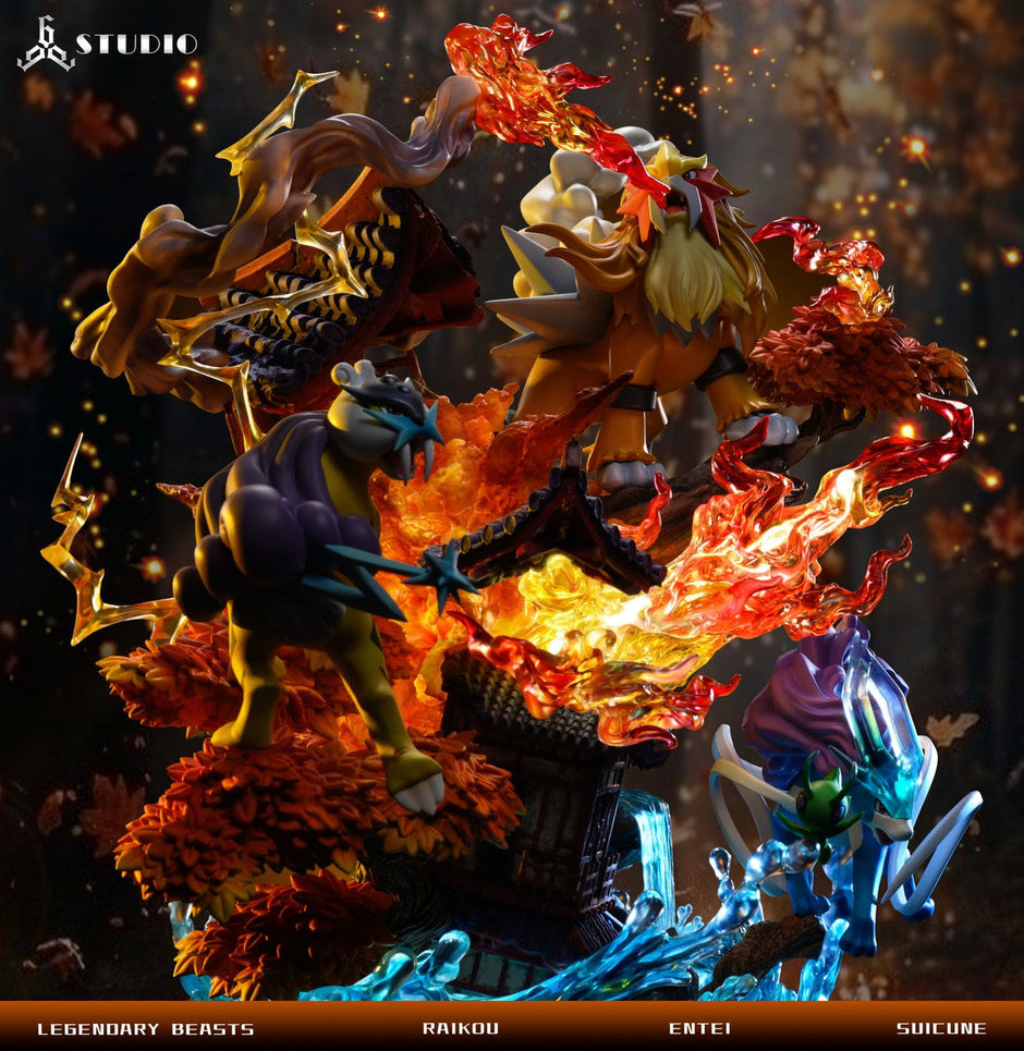 [Warehouse in Stock] 666 Studio - Statue - Pokémon Legendary Pokémon Entei & Raikou & Suicune