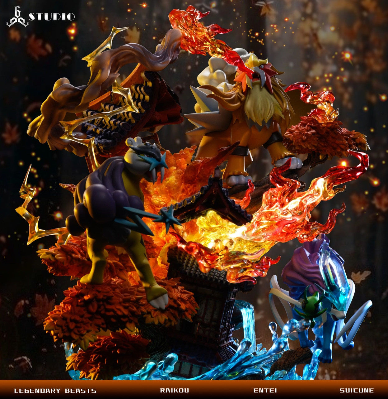 [Warehouse in Stock] 666 Studio - Statue - Pokémon Legendary Pokémon Entei & Raikou & Suicune