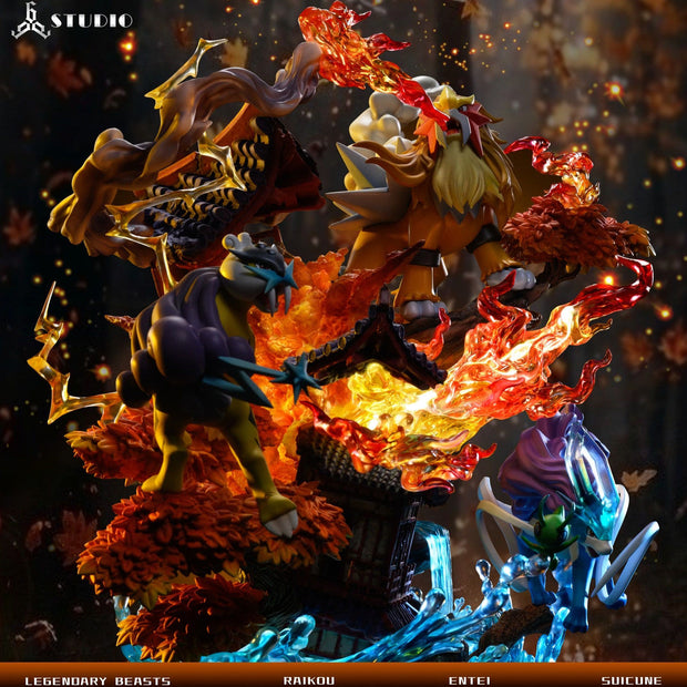 [Warehouse in Stock] 666 Studio - Statue - Pokémon Legendary Pokémon Entei & Raikou & Suicune