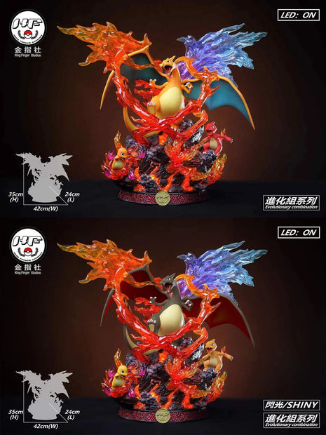 [Warehouse in Stock] King Finger Studio - Statue - Pokémon - Charizard Evolution Set