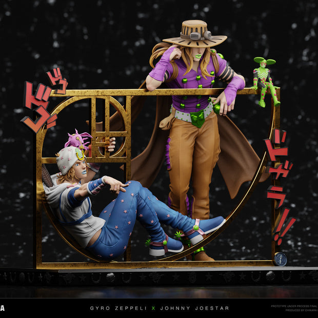 [Warehouse in Stock] CHIKARA Studio  - Statue - JOJO's Bizarre Adventure - SBR Johnny Joestar & Gyro Zeppeli