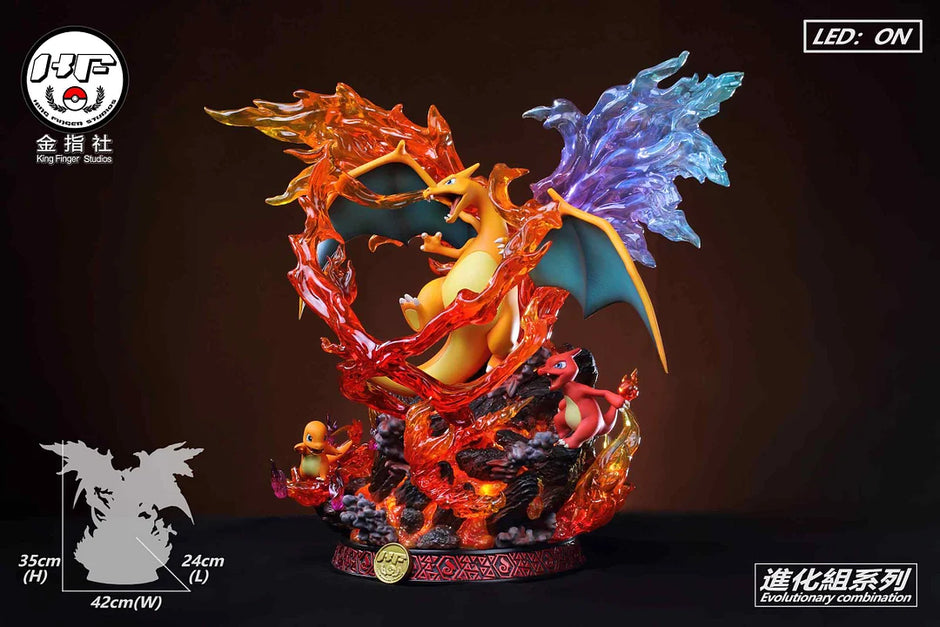 [Warehouse in Stock] King Finger Studio - Statue - Pokémon - Charizard Evolution Set