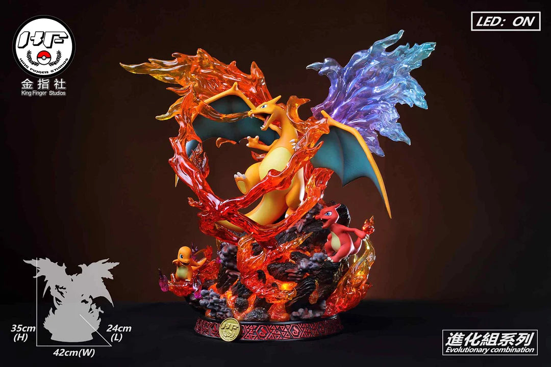 [Warehouse in Stock] King Finger Studio - Statue - Pokémon - Charizard Evolution Set