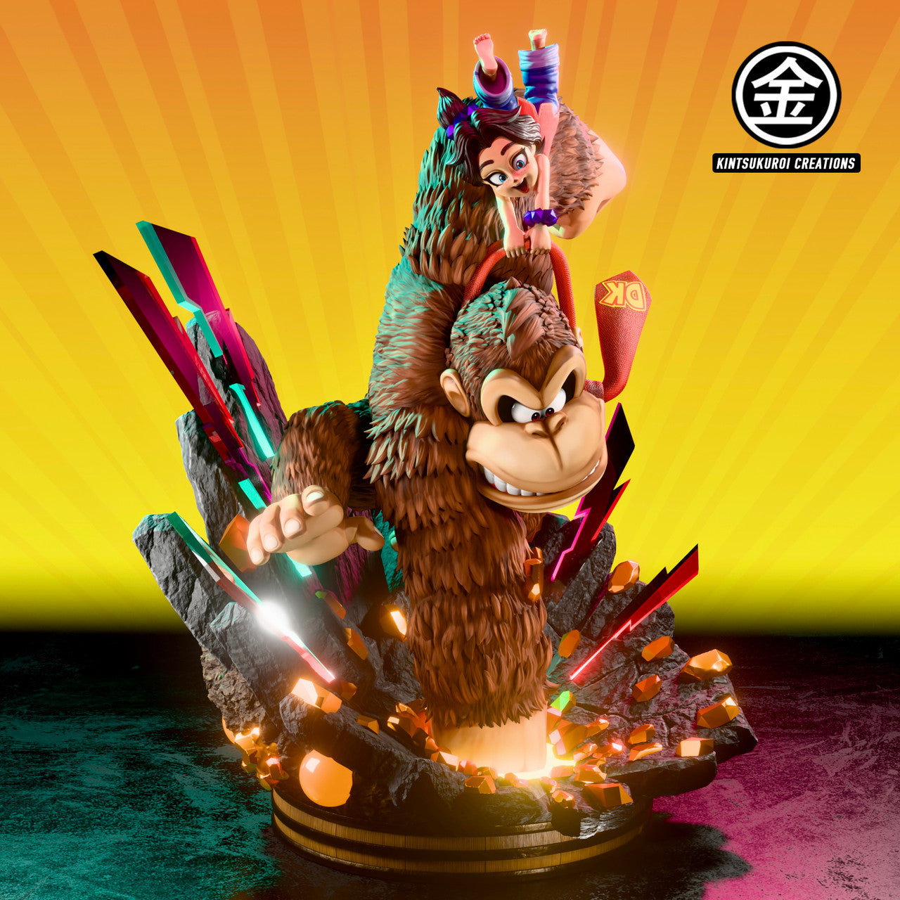 [Pre-Order] Kintsukuroi creations Studio - Statue - Donkey Kong - Bananza DK Bananza Diorama