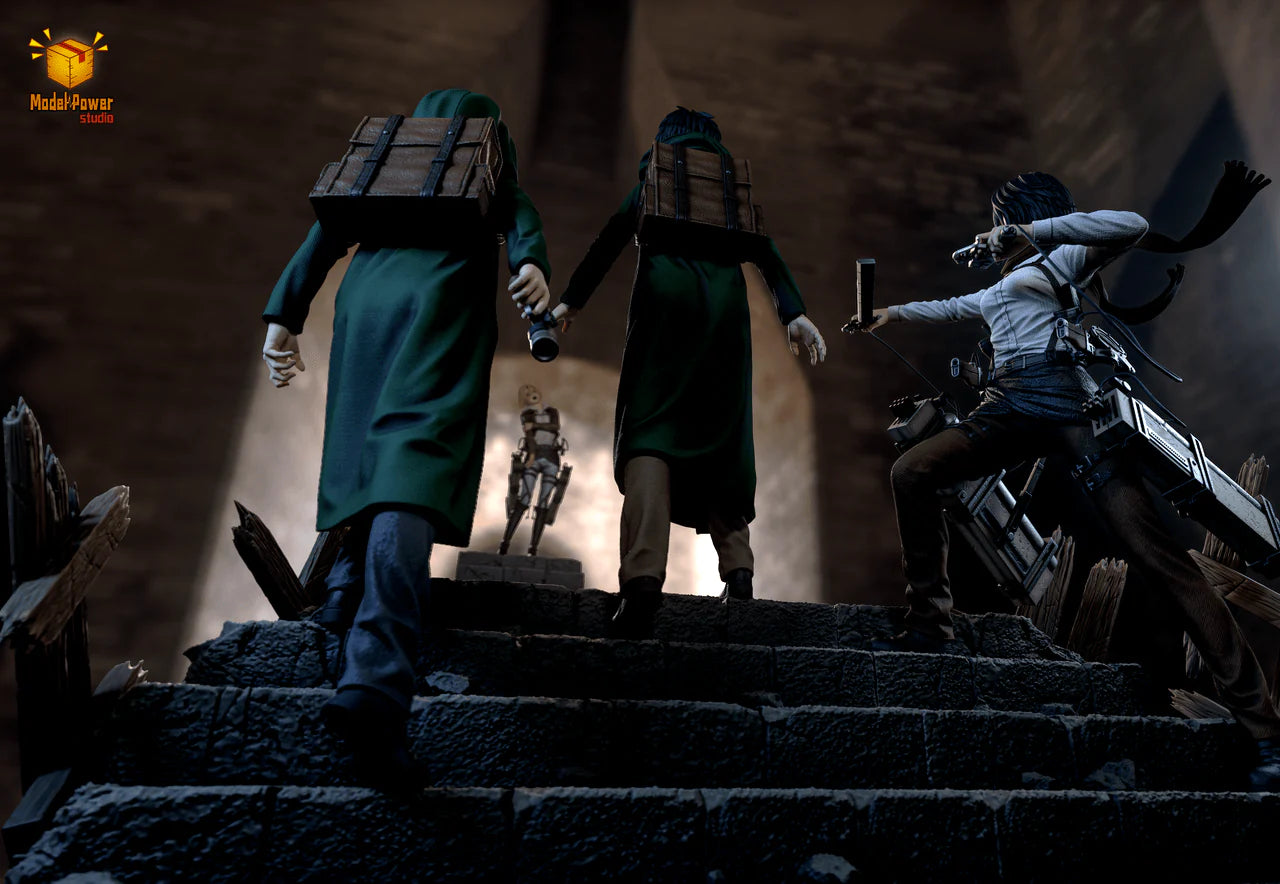 [Pre-Order Closed] Model Power Studio - Statue - Attack on Titan - The Basement Trio Mikasa & Armin & Eren