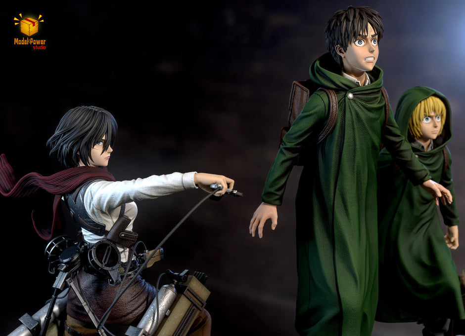 [Pre-Order Closed] Model Power Studio - Statue - Attack on Titan - The Basement Trio Mikasa & Armin & Eren