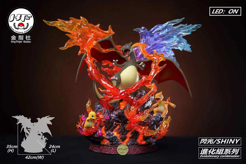[Warehouse in Stock] King Finger Studio - Statue - Pokémon - Charizard Evolution Set