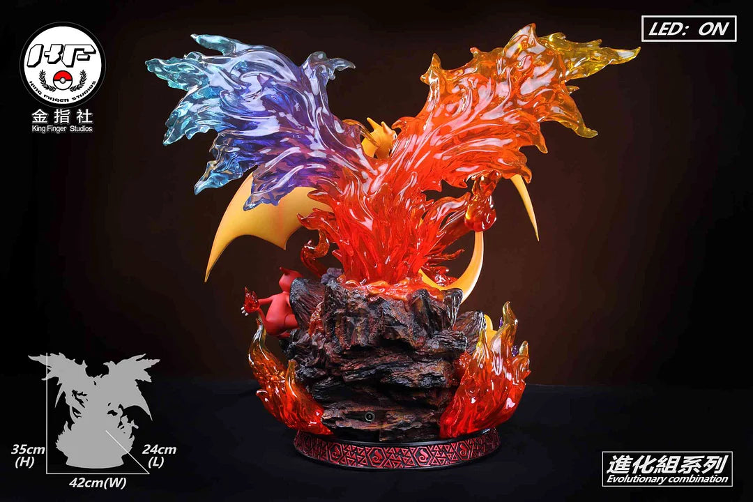 [Warehouse in Stock] King Finger Studio - Statue - Pokémon - Charizard Evolution Set
