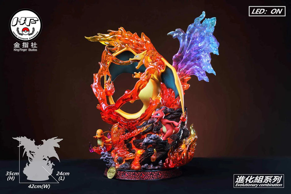 [Warehouse in Stock] King Finger Studio - Statue - Pokémon - Charizard Evolution Set