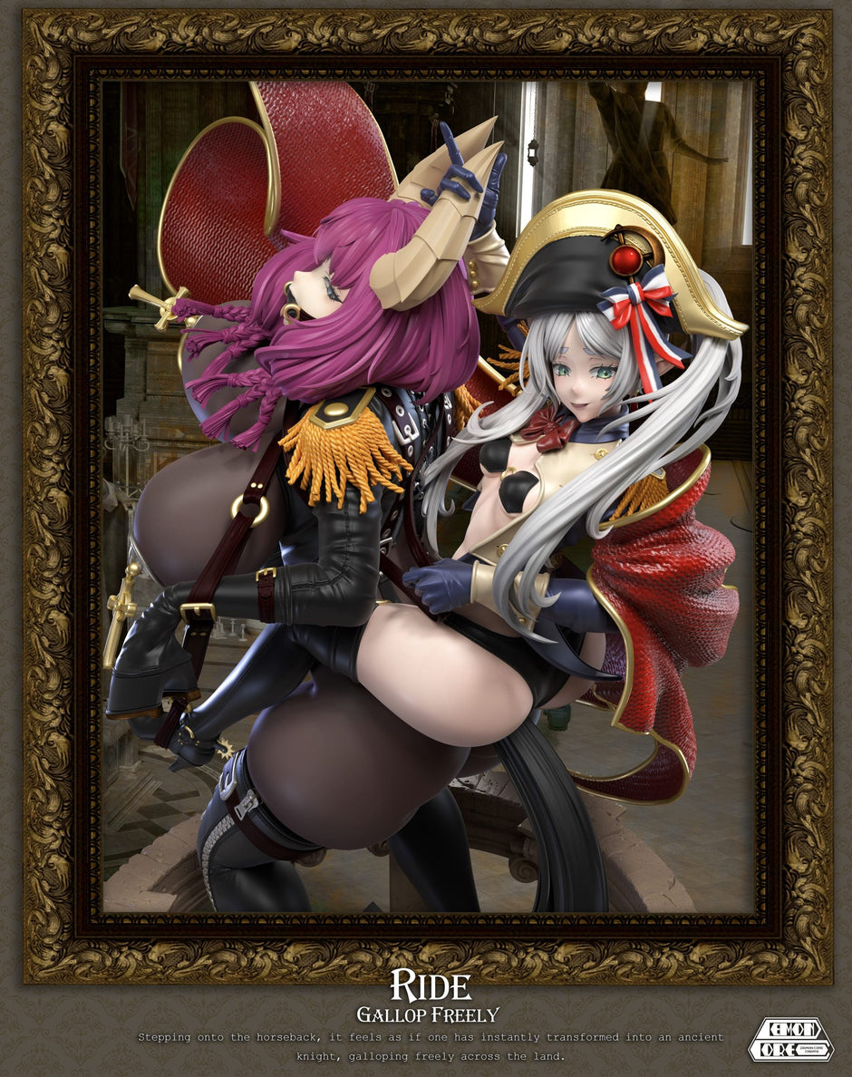 [Pre-Order Closed] Demon Core Studio - Statue - Frieren: Beyond Journey's End - Frieren & Aura cosplaying Napoleon Crossing the Alps