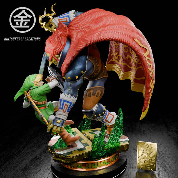 [Warehouse in Stock] Kintsukuroi Creations Studio - Statue - The Legend of Zelda - Link VS Ganondorf with LED
