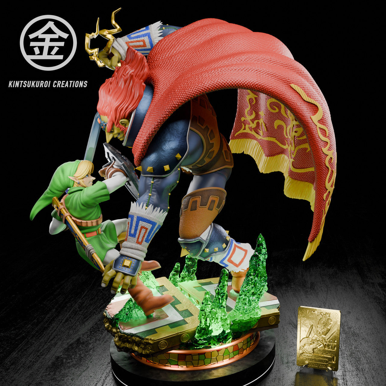 [Warehouse in Stock] Kintsukuroi Creations Studio - Statue - The Legend of Zelda - Link VS Ganondorf with LED