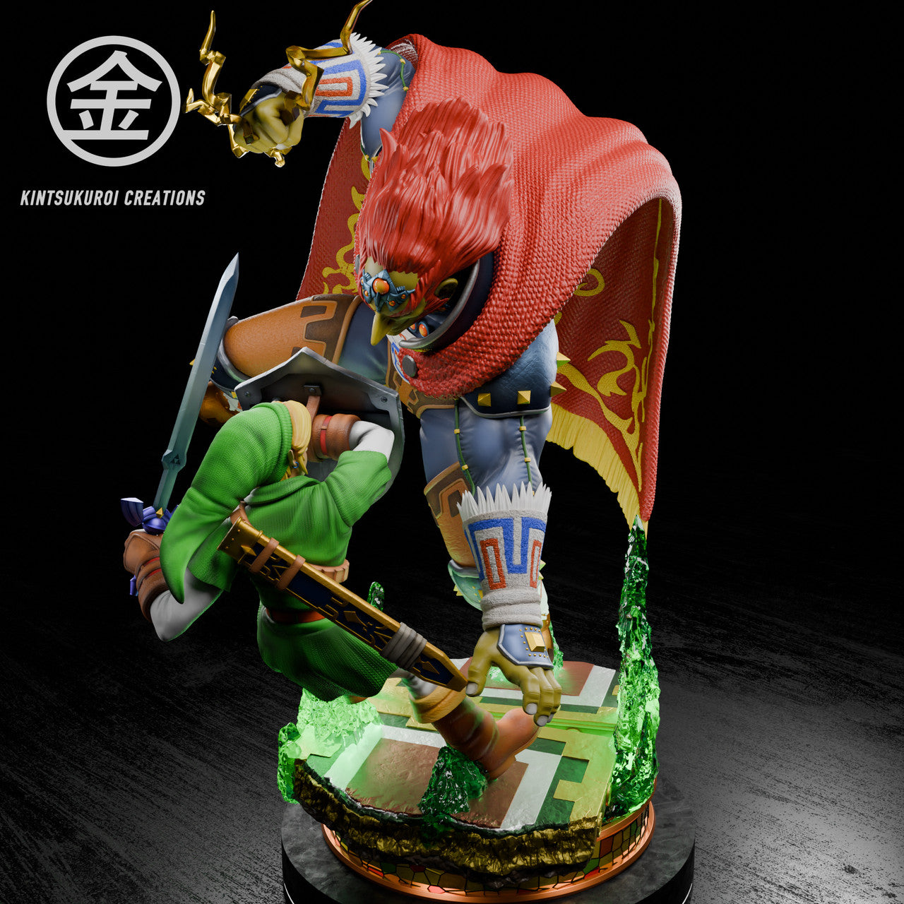 [Warehouse in Stock] Kintsukuroi Creations Studio - Statue - The Legend of Zelda - Link VS Ganondorf with LED
