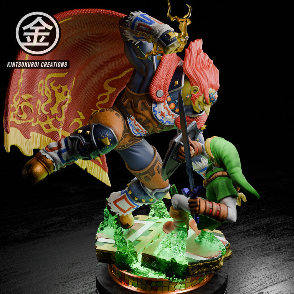 [Warehouse in Stock] Kintsukuroi Creations Studio - Statue - The Legend of Zelda - Link VS Ganondorf with LED