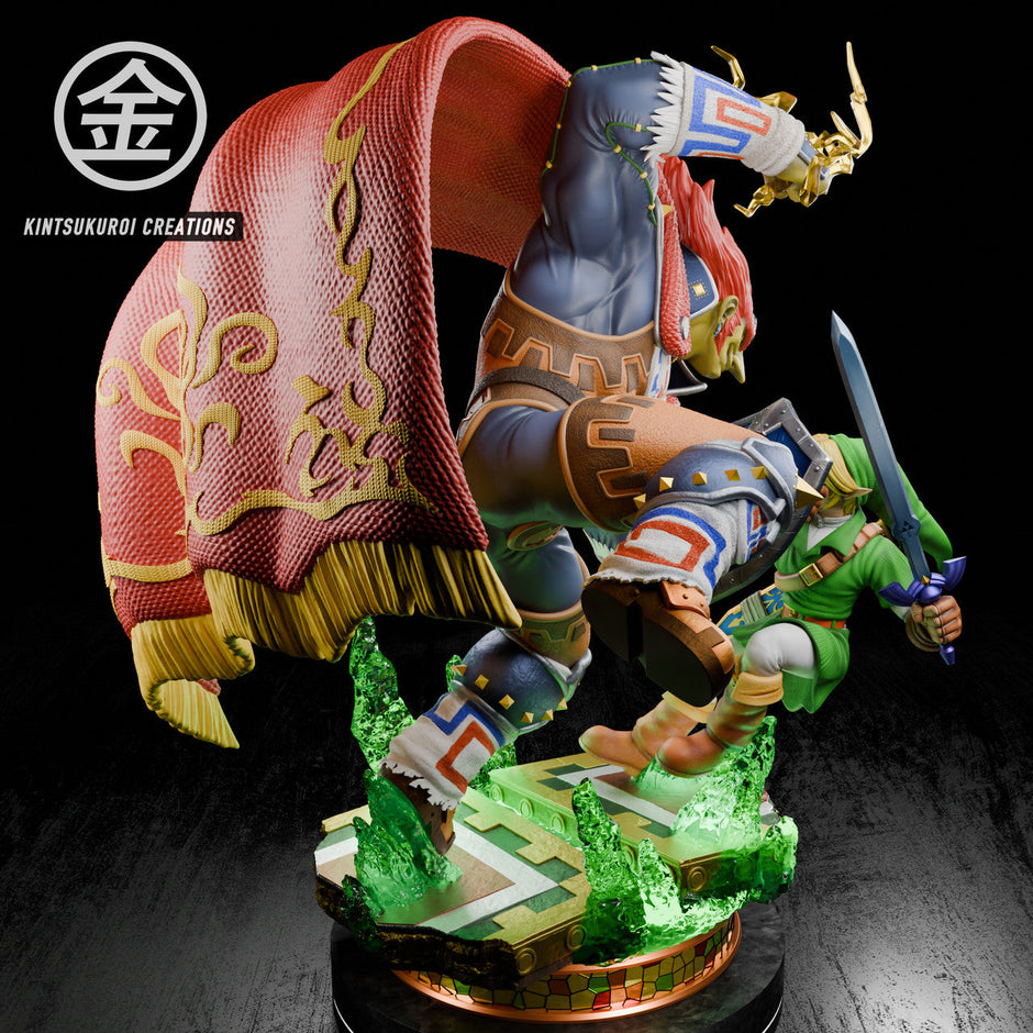 [Warehouse in Stock] Kintsukuroi Creations Studio - Statue - The Legend of Zelda - Link VS Ganondorf with LED