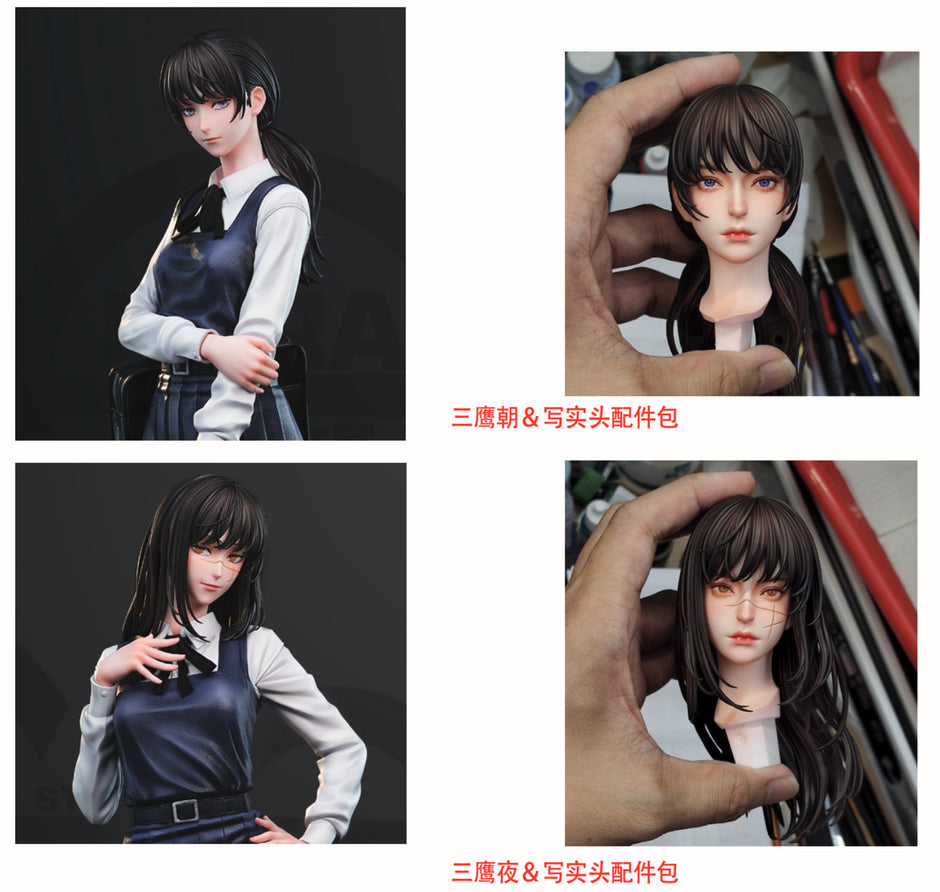 [Warehouse in Stock] HeRa Studio - Statue - Chainsaw Man Mitaka + Yoru + extra two heads