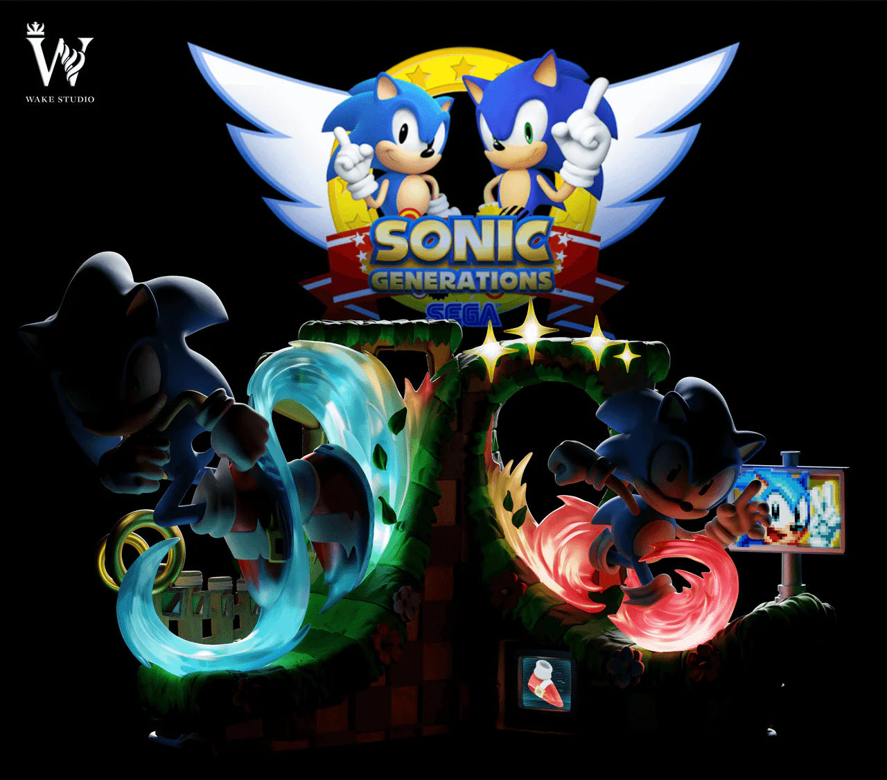 [Warehouse in Stock] Wake Studio - Statue - Super Sonic - Speed Sonic
