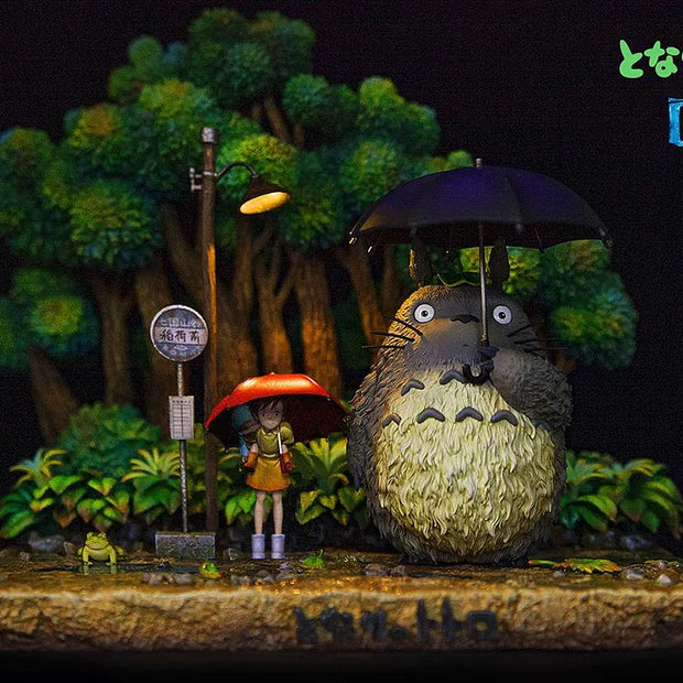 [Warehouse in Stock] Bundle 2-in-1 Ver. - OPM Studio - Statue - Hayao Miyazaki Desktop Little Scene Series 004 Totoro Bus Stop with LED - My Neighbor Totoro